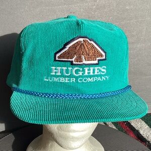 OTTO Teal Corduroy Trucker Hat with Brown Logo